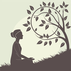 yoga lotus position vector