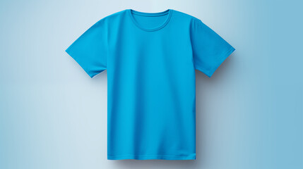 Cyan Blue TShirt Mockup Short Sleeve Apparel Template