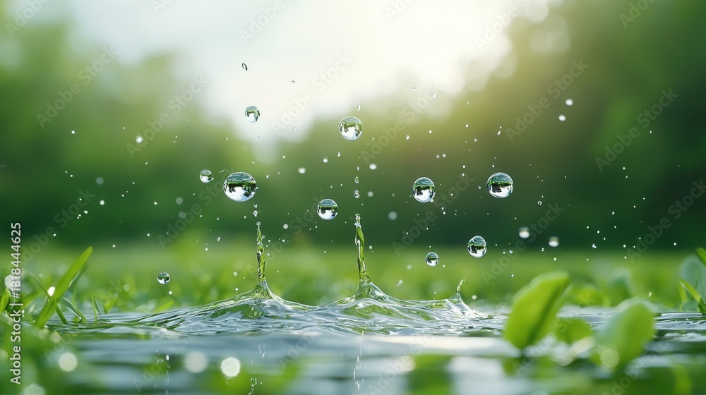 Aufkleber captivating high speed photograph showcasing the mesmerizing motion and dynamics of water droplets a