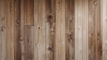 Fototapeta premium Rustic Wooden Plank Wall Texture with Mixed Brown and Beige Tones for Backgrounds or Designs