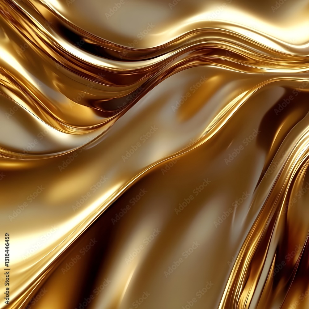 Aufkleber shimmering golden fabric with flowing waves, creating an elegant texture ideal for backgrounds
