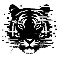 Tiger glitch silhouette