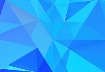 Fototapeta premium Abstract blue triangle geometric pattern, sharp angles, vibrant color, digital art, graphic, minimal