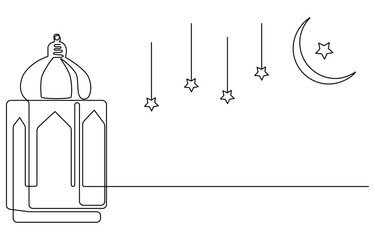 Eid day design one line art 