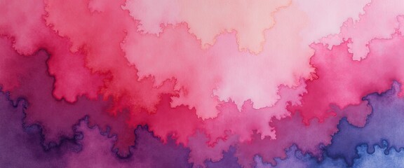 Obraz premium Abstract Pink and Purple Watercolor Background with Wavy Edges