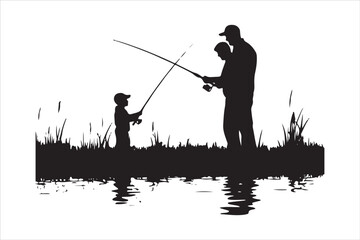 Fishing Vector Silhouette Set 