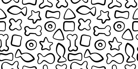 doodle pet food pattern background. packaging pattern of pets food. doodle of pet food seamless pattern background. kitten food pattern background.