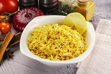 Indian cuisine lemon basmati rice
