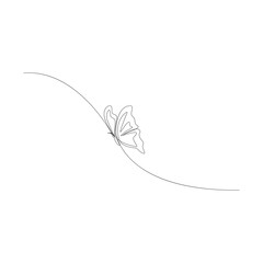 continuous butterfly one line art