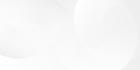 White glowing geometric lines on gray background. Modern shiny blue circle abstract simple modern