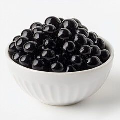 a bowl of black boba pearl