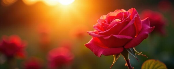 Obraz premium Rose shape against bright sun, flowers, black rose, sun