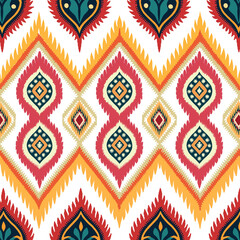 vector seamless pattern. ethnic style ornament. repeating geometric background with color elements