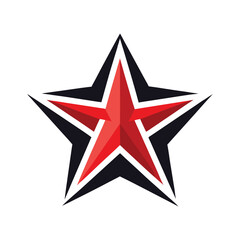red star on white background