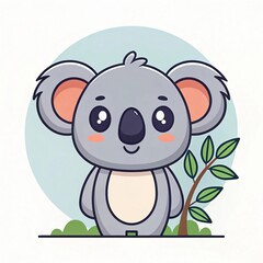 Fototapeta premium Adorable Cartoon Koala Bear Illustration Cute Animal Design Australian Wildlife Baby Koala in Nature
