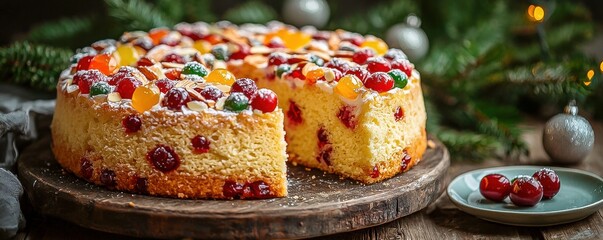Royal Celebration Crown: Three Kings Day Cake & Pastry on Rustic Background - Delicious Food for Epiphany Feast