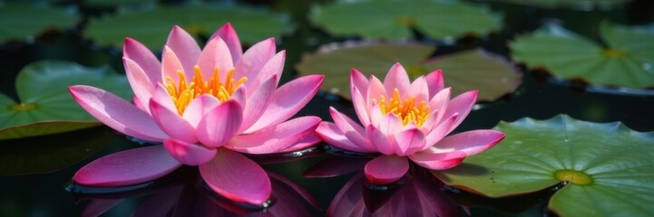 Close-up of water lily bloom, flowers, petals, texture