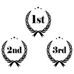 Set of award label icon design. champion award composition