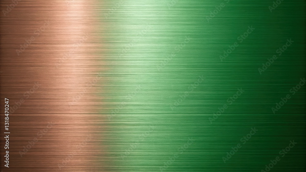 Poster abstract metallic background with a gradient of green and brown hues with horizontal brushed texture