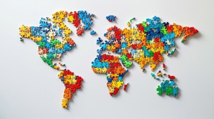 Puzzle as a symbol of the autism spectrum World Autism Awareness Day Symbol Incorporation of the World Autism Awareness