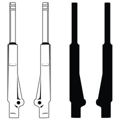 Motorcycle front fork suspension vector illustration.