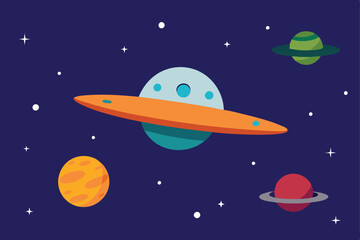 galaxy and spaceship