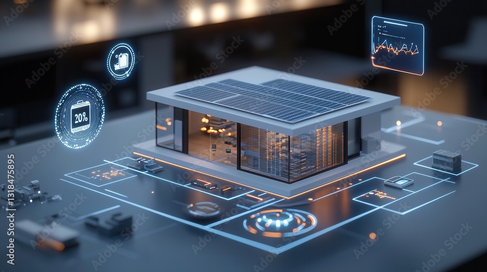 Poster futuristic smart home powered by cutting edge technology and intelligent automation a showcase of ad