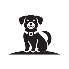 Fototapeta premium Detailed Black and White Silhouette of a Labrador Retriever Head