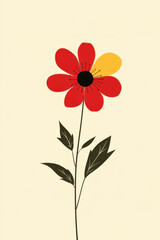 Naklejka premium Simple abstract watercolor buttercups with minimal details soft pink petals on a light cream background