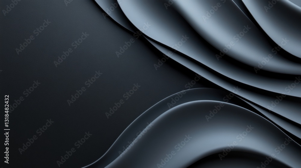 Poster a smooth, dark surface with elegant, flowing curves that create a sense of depth and sophistication.