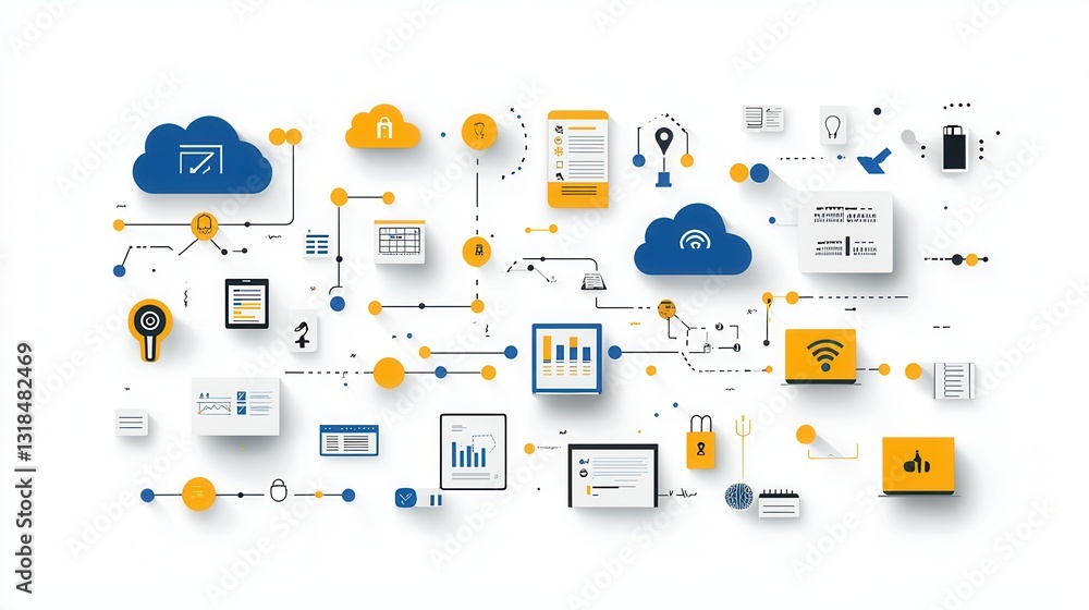 Poster comprehensive cloud based data and technology solutions for modern businesses streamlining workflows