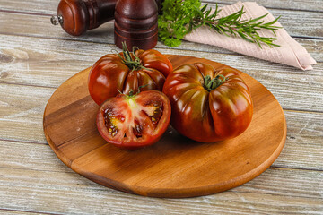Organic juicy ripe red tomatoes