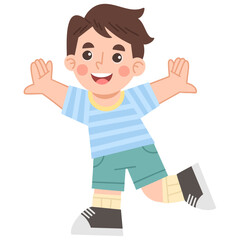 Illustration of Cheerful Boy Having Fun