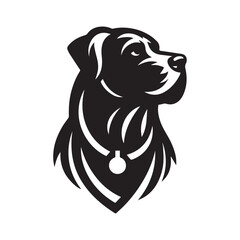 Fototapeta premium Detailed Black and White Silhouette of a Labrador Retriever Head