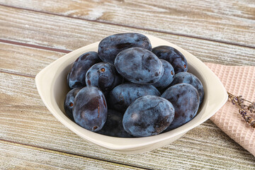 Fresh raw sweet juicy plum