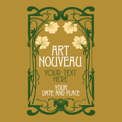 vector vintage items: label art nouveau	
