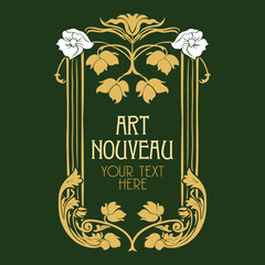 vector vintage items: label art nouveau	
