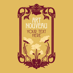 vector vintage items: label art nouveau	
