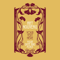vector vintage items: label art nouveau	

