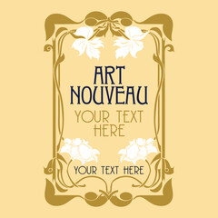 vector vintage items: label art nouveau	
