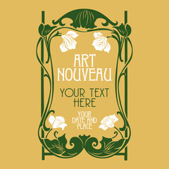 vector vintage items: label art nouveau	
