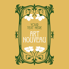 vector vintage items: label art nouveau	
