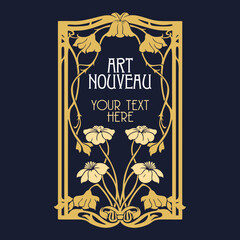 vector vintage items: label art nouveau	
