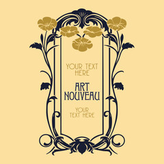 vector vintage items: label art nouveau	
