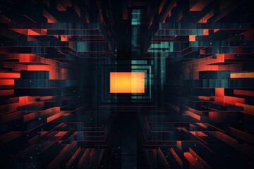 black geometric background combined with retro VHS style