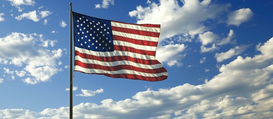 Obraz premium American flag on the background of the sky