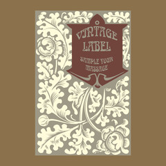 vector vintage items: label art nouveau	
