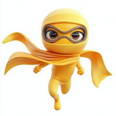 Fototapeta premium Cute Wind-Themed Superhero with a Flowing Scarf, isolated on clear white background