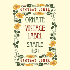 vector vintage items: label art nouveau	
