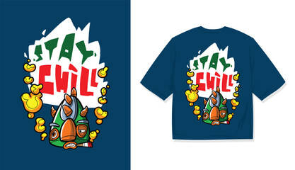 Chill and Relaxed Graphic Tee Artwork Minimalist Calm T-Shirt Design Trendy Casual Wear Illustration for T-Shirts Soft Aesthetic T-Shirt Design with Cozy Vibes